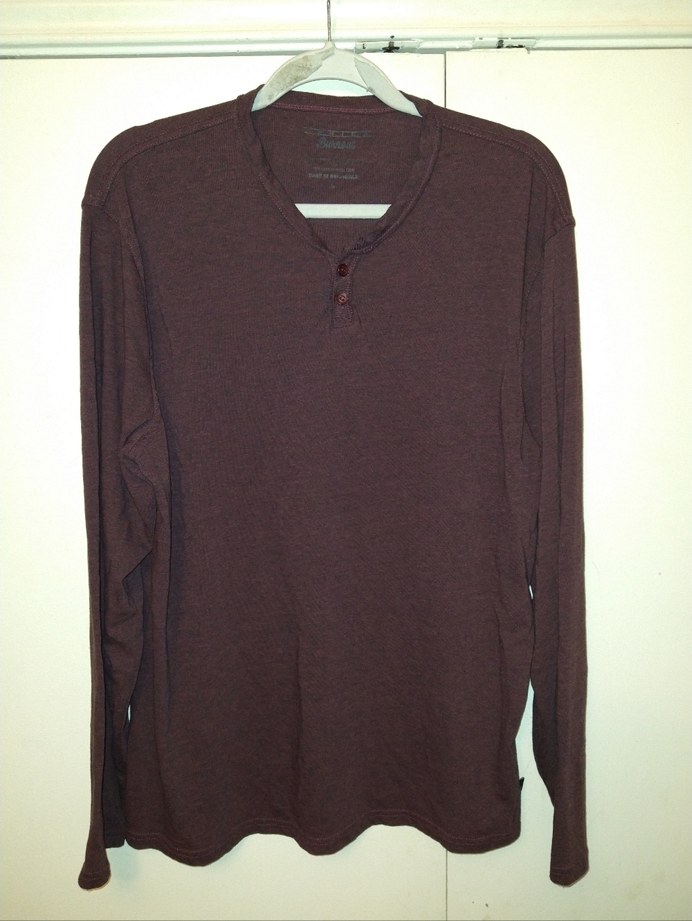 Lucky Brand Venice Burnout Long Sleeve Henley Shirt Men's sz Large.